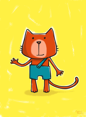 Carte petites attentions Un bonjour du chat roux